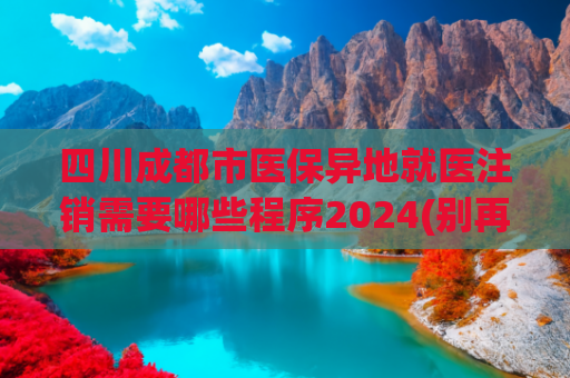 四川成都市医保异地就医注销需要哪些程序2024(别再踩坑了！车辆注销的正确姿势在这里，不注意后续让你头疼不已)
