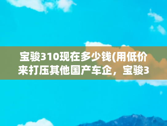 宝骏310现在多少钱(用低价来打压其他国产车企，宝骏310仅4.09万起，还有谁？)