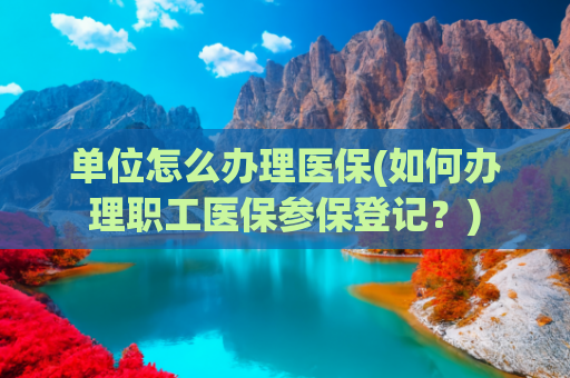 单位怎么办理医保(如何办理职工医保参保登记？)